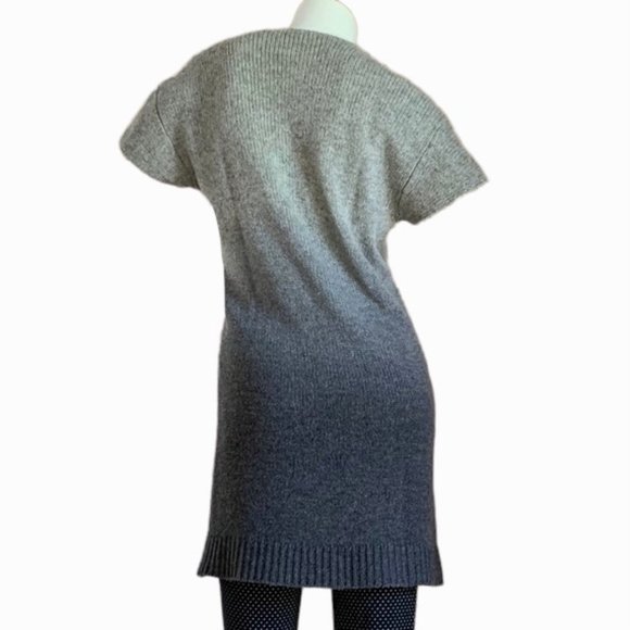 Sandro wool/alpaca V-neck neutral ombré pullover loose knit sweater - EU size 2 - Picture 6 of 11